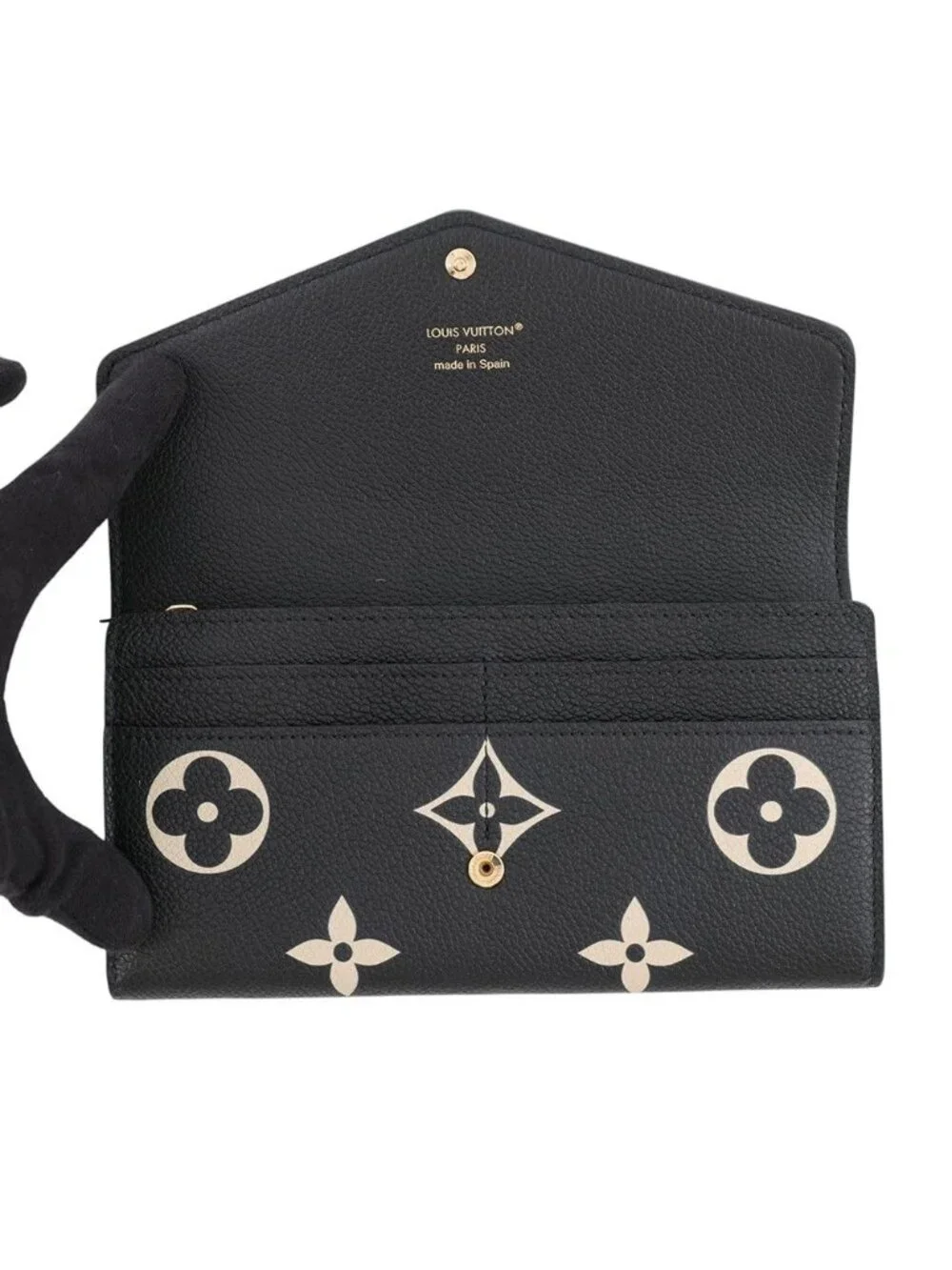 Louis Vuitton Wallet Monogram Empreinte Portefeuille Sarah Black